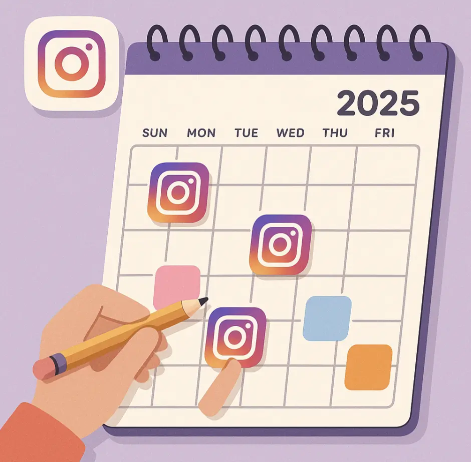 cronograma de postagens no Instagram